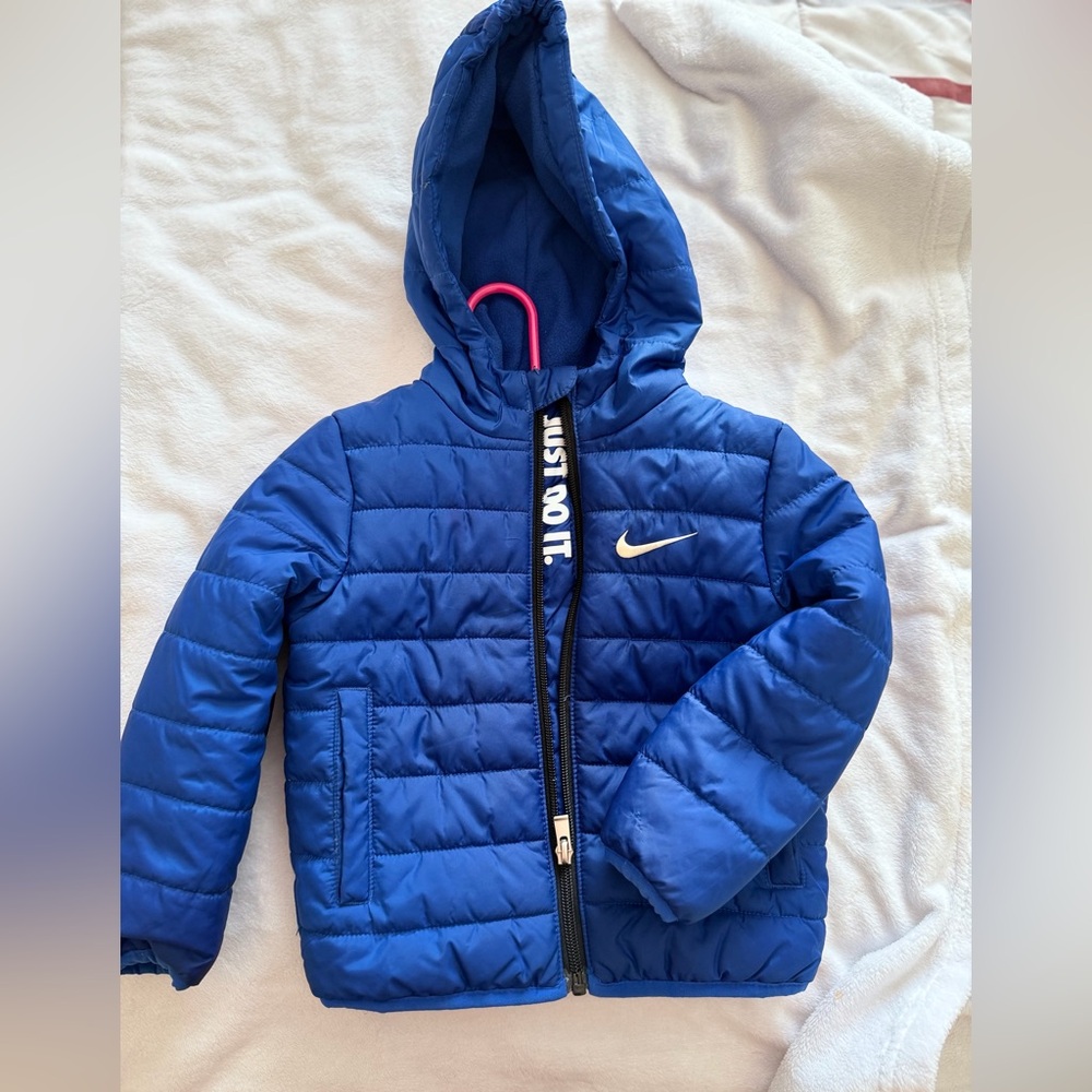 Nike Kids Royal Blue Hooded Puffer Jacket - Picture 2 of 3
